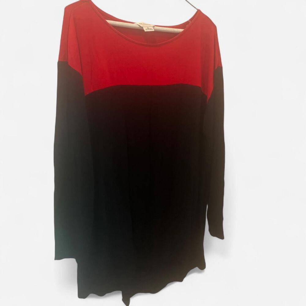 Liz claiborne weekend XL Red and black color block Tunic Top